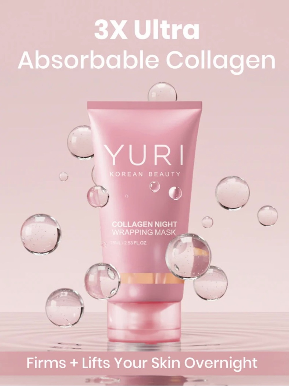 YURI Collagen Night Wrapping Mask — Pink Overnight Face Mask SALE SALE SALE - Picture 2 of 8
